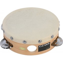 Gewa Tambourin Peau Naturelle 15cm + Cymbalettes