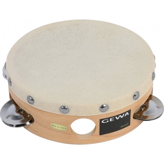 Gewa Tambourin Peau Naturelle 15cm + Cymbalettes