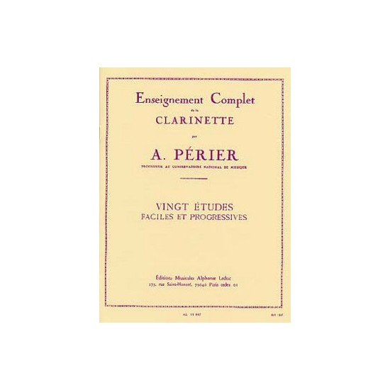 Auguste Périer : Vingt Etudes Faciles et Progressives