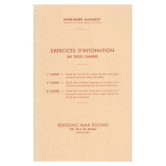 Anne-Marie Mangeot : Exercices d'Intonation 3ème Cahier