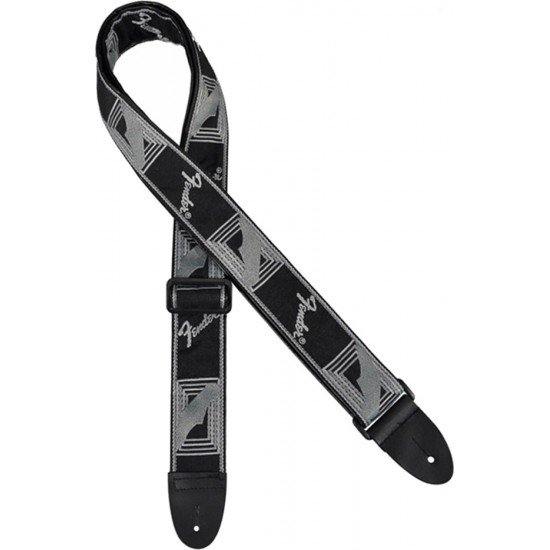 Fender Monogrammed Strap Black, Light Grey Dark Grey