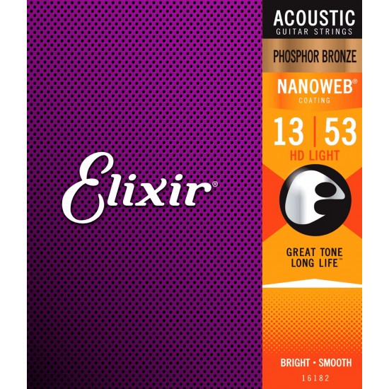 Elixir 16182 Nanoweb Ph. Bronze HD Light 13-53