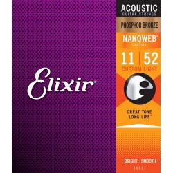 Elixir 16027 Nanoweb Ph. Bronze Cust. Light 11-52