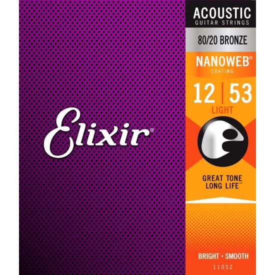 Elixir 11052 Nanoweb Bronze Light 12-53
