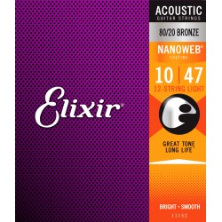 Elixir 11152 12 Cordes Light 10-47