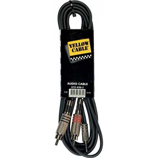 Yellow Cable K06M-3 Double Rca/Mini-Jack Stéréo 3M